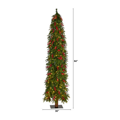 Nearly Natural Victoria 7 Foot Pre-Lit Multi-Function Lights Fir Christmas Tree