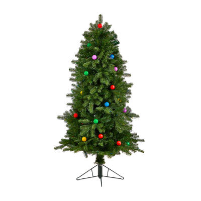 Nearly Natural 5 Foot Pre-Lit Fir Christmas Tree