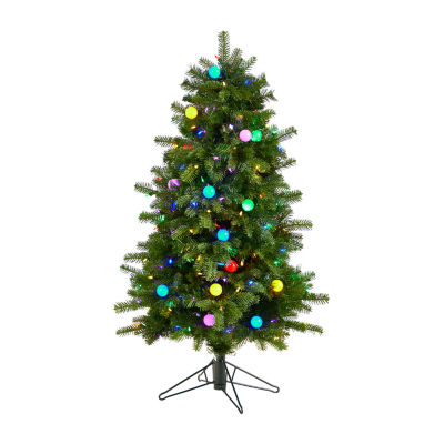 Nearly Natural 4 Foot Pre-Lit Fir Christmas Tree