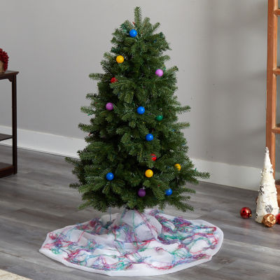 Nearly Natural 4 Foot Pre-Lit Fir Christmas Tree