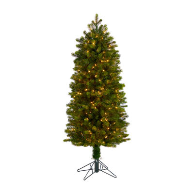 Nearly Natural Slim 5 Foot Pre-Lit Multi-Function Lights Spruce Christmas Tree