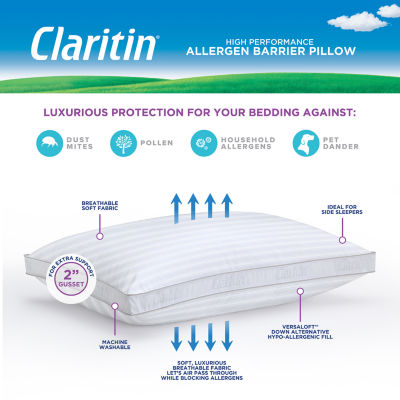 Claritin Allergen Barrier Medium Firm Density Pillow MainPlace Mall