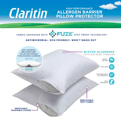 Claritin 2pk Allergen Barrier Pillow Protector