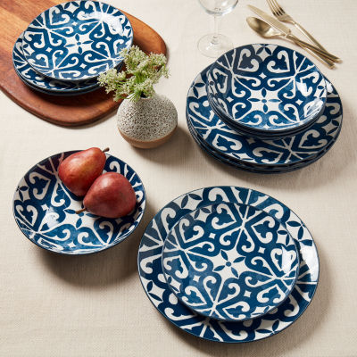 Fieldcrest Atlas Medallion 12-pc. Stoneware Dinnerware Set