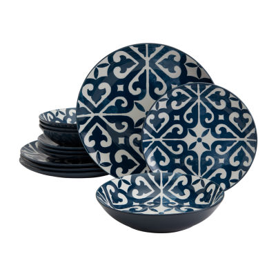 Fieldcrest Atlas Medallion 12-pc. Stoneware Dinnerware Set