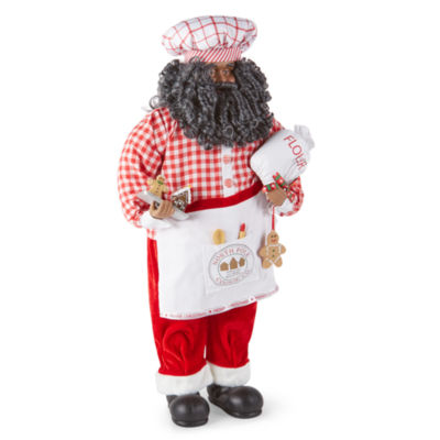 North Pole Trading Co. 36in Baker African American Santa Figurine