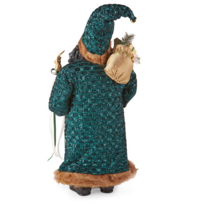 North Pole Trading Co. 36in Peacock African American Santa Figurine