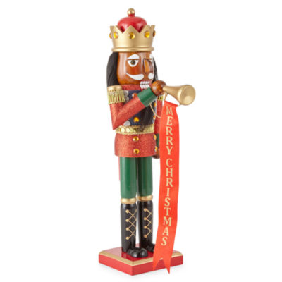 North Pole Trading Co. 14in Traditional Trumpet African American Christmas Nutcracker