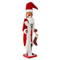 North Pole Trading Co. 24in List Santa African American Christmas Nutcracker, One Size, Red