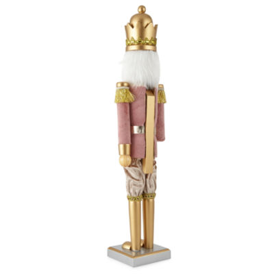 North Pole Trading Co. 24in Pink Metallic Christmas Nutcracker