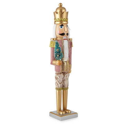 North Pole Trading Co. 24in Pink Metallic Christmas Nutcracker