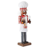 North Pole Trading Co. 14in Baker African American Christmas Nutcracker, One Size, Red
