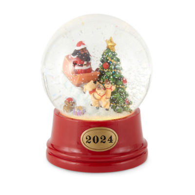 North Pole Trading Co. Santa In Sleigh African American Snow Globe