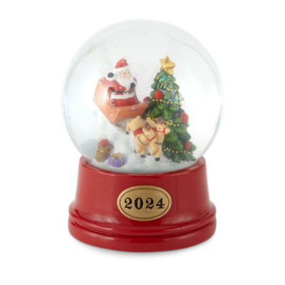 North Pole Trading Co. Santa In Sleigh Snow Globe