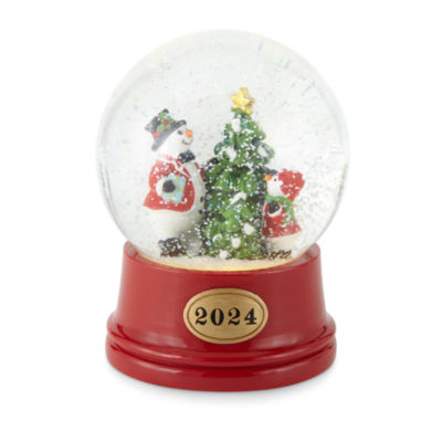 North Pole Trading Co. Snowmen With Christmas Tree Snow Globe