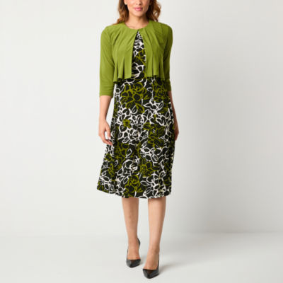 Danny & Nicole Womens Midi Jacket Dress