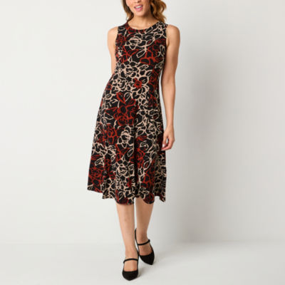 Danny & Nicole Womens Floral Midi Jacket Dress