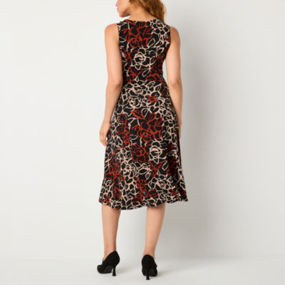 Danny & Nicole Womens Floral Midi Jacket Dress