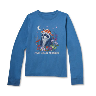 Thereabouts Little & Big Kid Girls Round Neck Long Sleeve Graphic T-Shirt