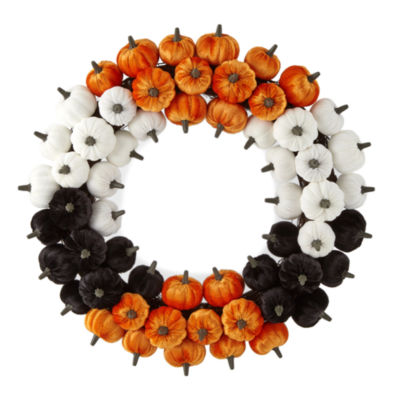 Layerings 18in Multi Pumpkin Halloween Wreath