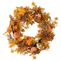 Linden Street 24in Pumpkin And Berry Indoor Outdoor Wreath, One Size, Orange
