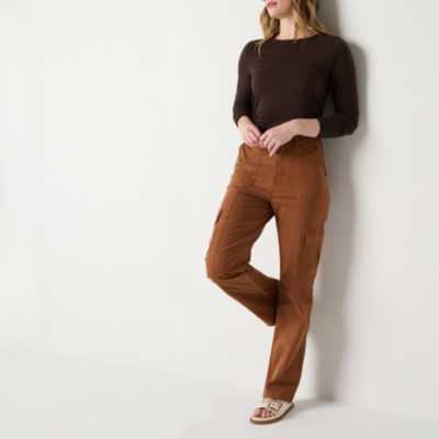 a.n.a Womens High Rise Straight Cargo Pant