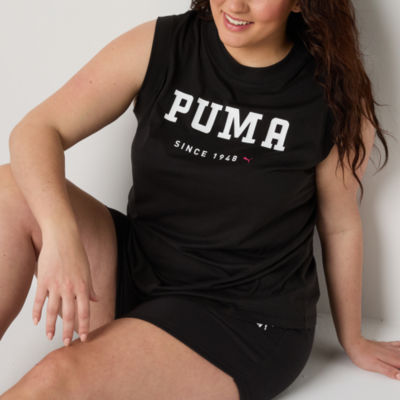 PUMA Womens Crew Neck Sleeveless Tank Top Plus