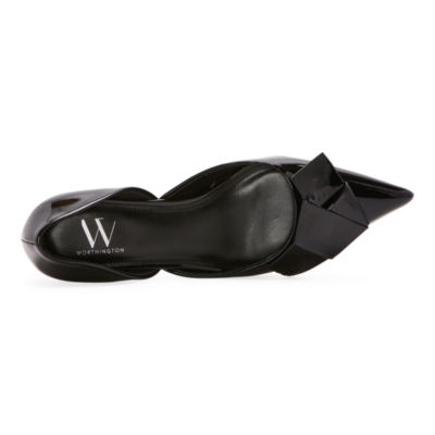 Worthington Womens Colony Pointed Toe Kitten Heel Pumps