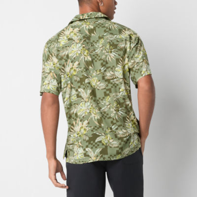 Jaywalker Mens Short Sleeve Floral Button-Up Shirt