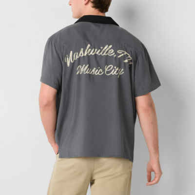 Arizona Mens Short Sleeve Nashville Music City Button-Up Shirt