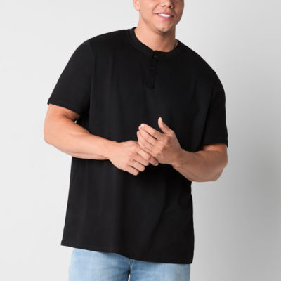 Arizona Big and Tall Mens Short Sleeve Classic Fit Henley Shirt MainPlace Mall