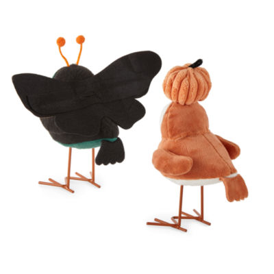 Layerings Moth And Pumpkin Set of 2 Halloween Birds