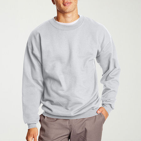 Hanes Ultimate Mens Crew Neck Long Sleeve Sweatshirt, Small, Gray