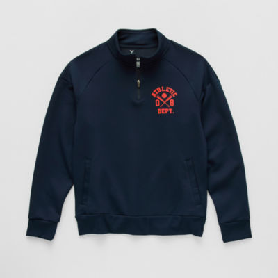 Xersion Double Knit Fleece Little & Big Kid Boys High Neck Long Sleeve Fleece Active Quarter-Zip Pullover