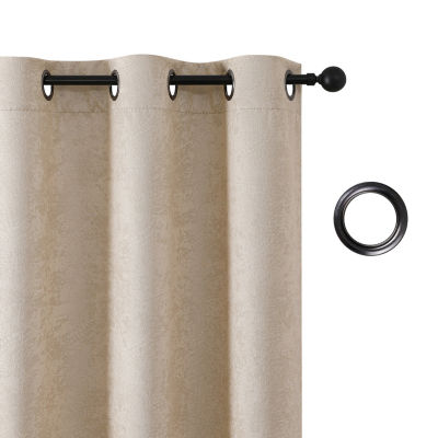Regal Home Talia Embossed Grommet Top Energy Saving Embossed Blackout Set of 2 Curtain Panel
