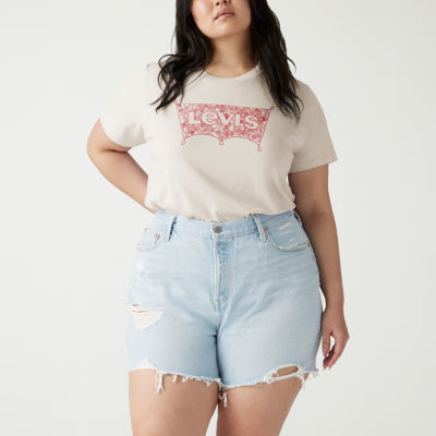 Levi's® The Perfect Tee Womens Plus Round Neck Short Sleeve T-Shirt