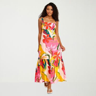 Premier Amour Womens Straight Neck Sleeveless Maxi Dress