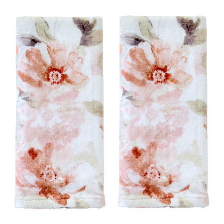 Saturday Knight Misty Floral Printed 2-pc. Hand Towel In Pink