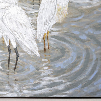 Streamline Art Herons And Egrets Hand Embellished Canvas Art