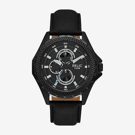 Relic By Fossil Mens Black Strap Watch Zr16028 - JCPenney