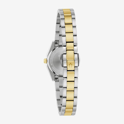 Bulova Womens Two Tone Stainless Steel Bracelet Watch 98l329