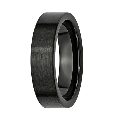 Mens 6mm Black Ceramic Wedding Band