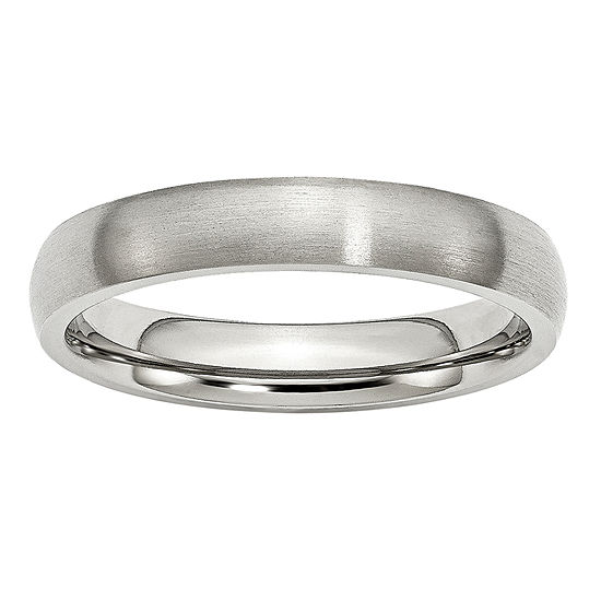 Mens 4mm Stainless Steel Wedding Band