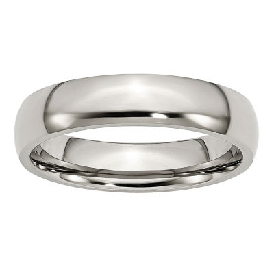 Mens 5mm Stainless Steel Wedding Band