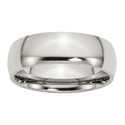 Mens 7Mm Stainless Steel Wedding Band