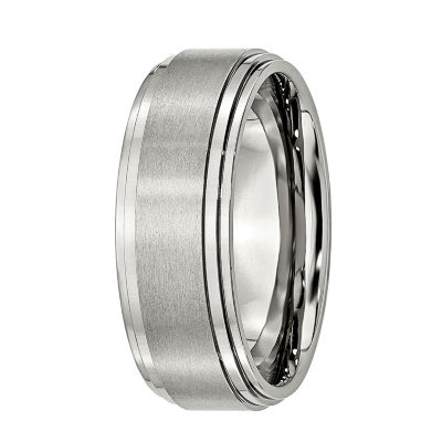 Mens 8mm Stainless Steel Wedding Band