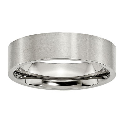 Mens 6Mm Stainless Steel Wedding Band
