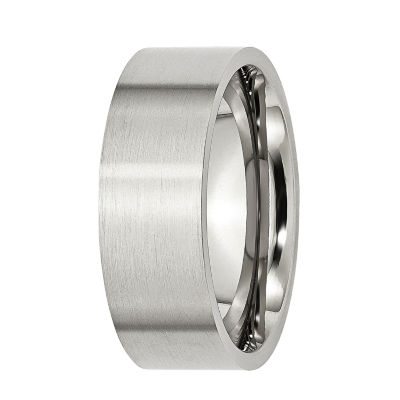 Mens 8mm Stainless Steel Wedding Band