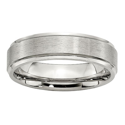 Mens 6mm Stainless Steel Wedding Band