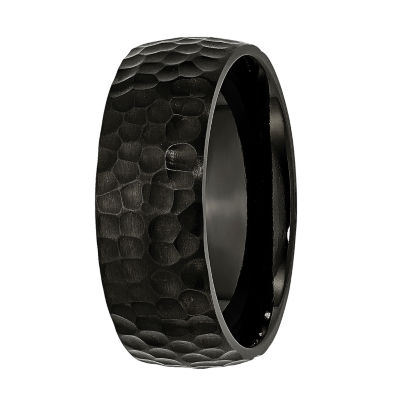 Mens 8Mm Black Ip Plated Titanium Wedding Band